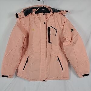 OutdoorSport Women's Coral Winter Fleece Lined Snow Ski Hooded Jacket Sz XL